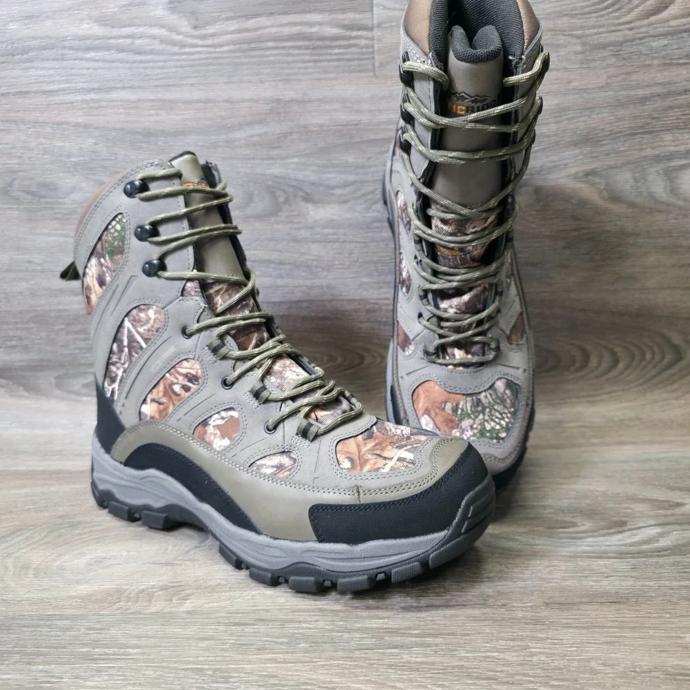 Rustic‎ Ridge Boots Mens 12 Real Tree Camo Leather Fabric Upper Hunting Outdoor